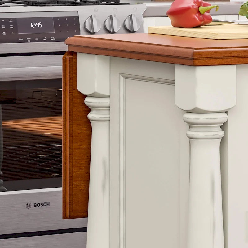 Monarch Off-White Wood Kitchen Island by Homestyles - 48 x 36 x 25