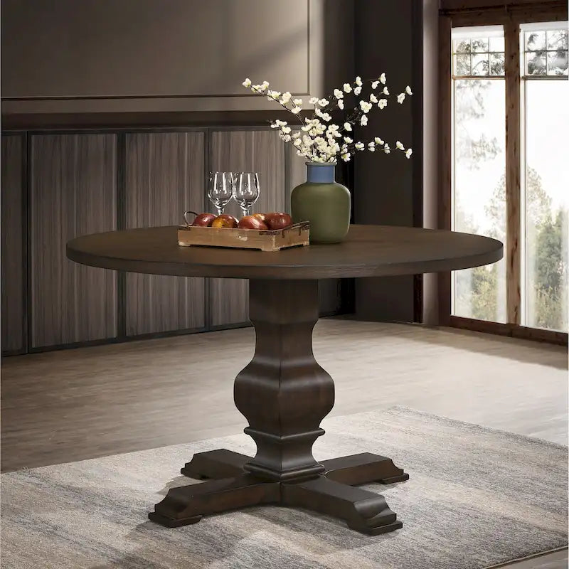 Table de salle à manger ronde avec pied central Roundhill Furniture Havre - N/A