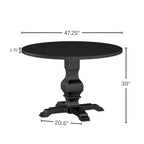 Table de salle à manger ronde avec pied central Roundhill Furniture Havre - N/A
