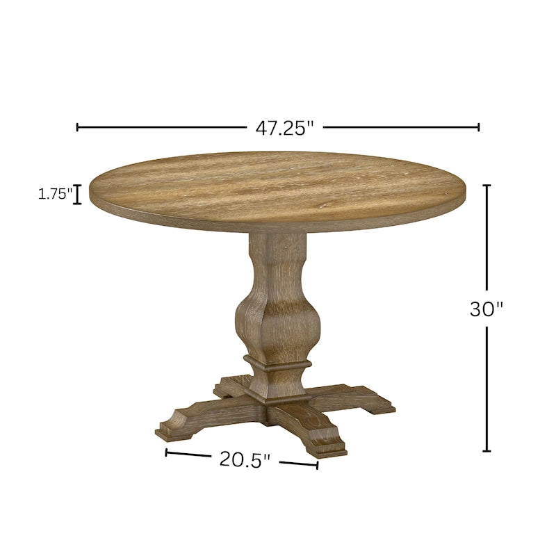 Table de salle à manger ronde avec pied central Roundhill Furniture Havre - N/A