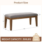 Banc d'entrée rembourré en tissu, banc de chambre pour le pied de lit beige, bois massif 112 cm