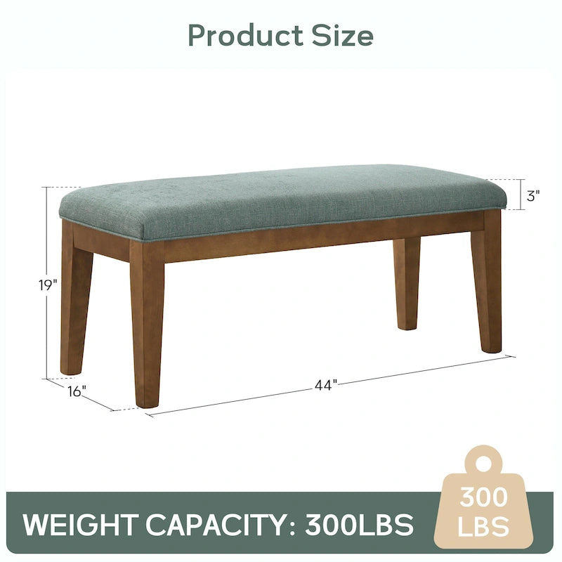 Banc d'entrée rembourré en tissu, banc de chambre pour le pied de lit beige, bois massif 112 cm