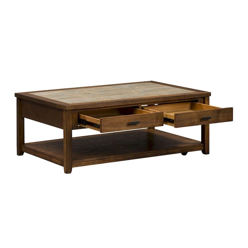 Ensemble 3 pièces Mesa Valley Tobacco (1 table basse, 2 tables d'appoint)