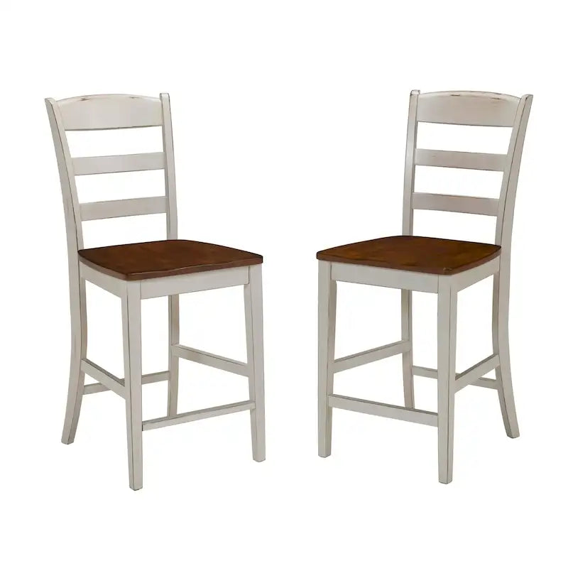 Ensemble d'îlot de cuisine 3 pièces Monarch de Homestyles en bois blanc cassé avec dessus en bois à abattant – 48 po x 25 po x 36 po