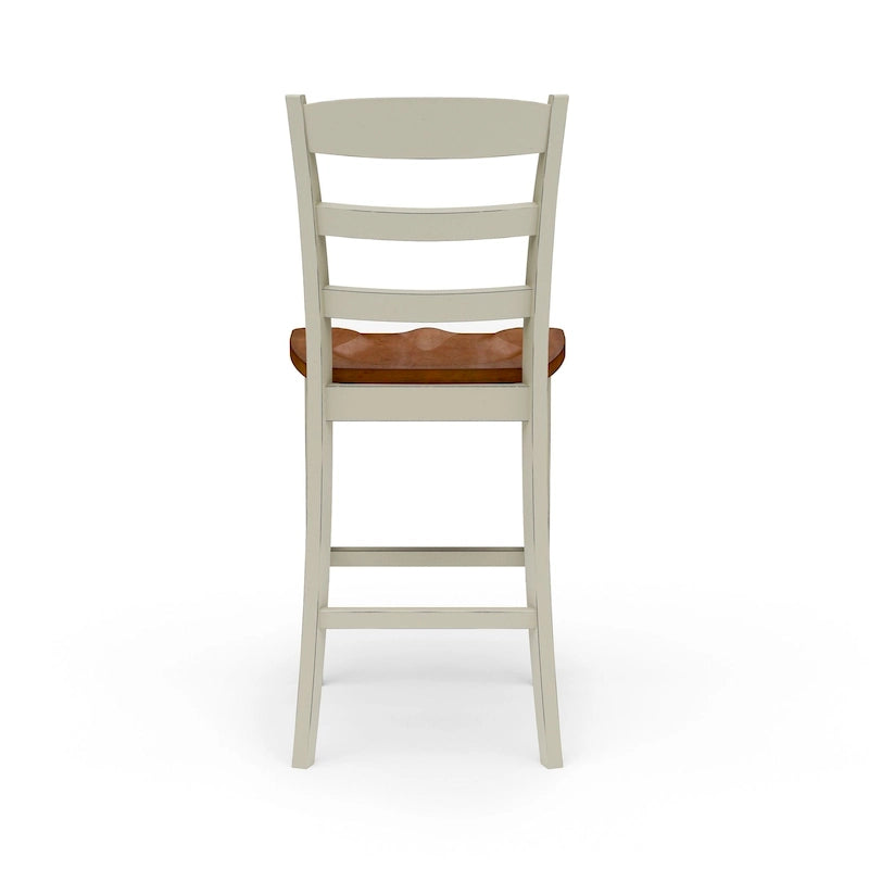 Ensemble d'îlot de cuisine 3 pièces Monarch de Homestyles en bois blanc cassé avec dessus en bois à abattant – 48 po x 25 po x 36 po