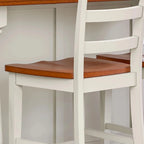 Ensemble d'îlot de cuisine 3 pièces Monarch de Homestyles en bois blanc cassé avec dessus en bois à abattant – 48 po x 25 po x 36 po