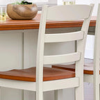 Ensemble d'îlot de cuisine 3 pièces Monarch de Homestyles en bois blanc cassé avec dessus en bois à abattant – 48 po x 25 po x 36 po