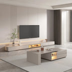 Modern Rectangular Extendable Coffee Table with Drawer Storage