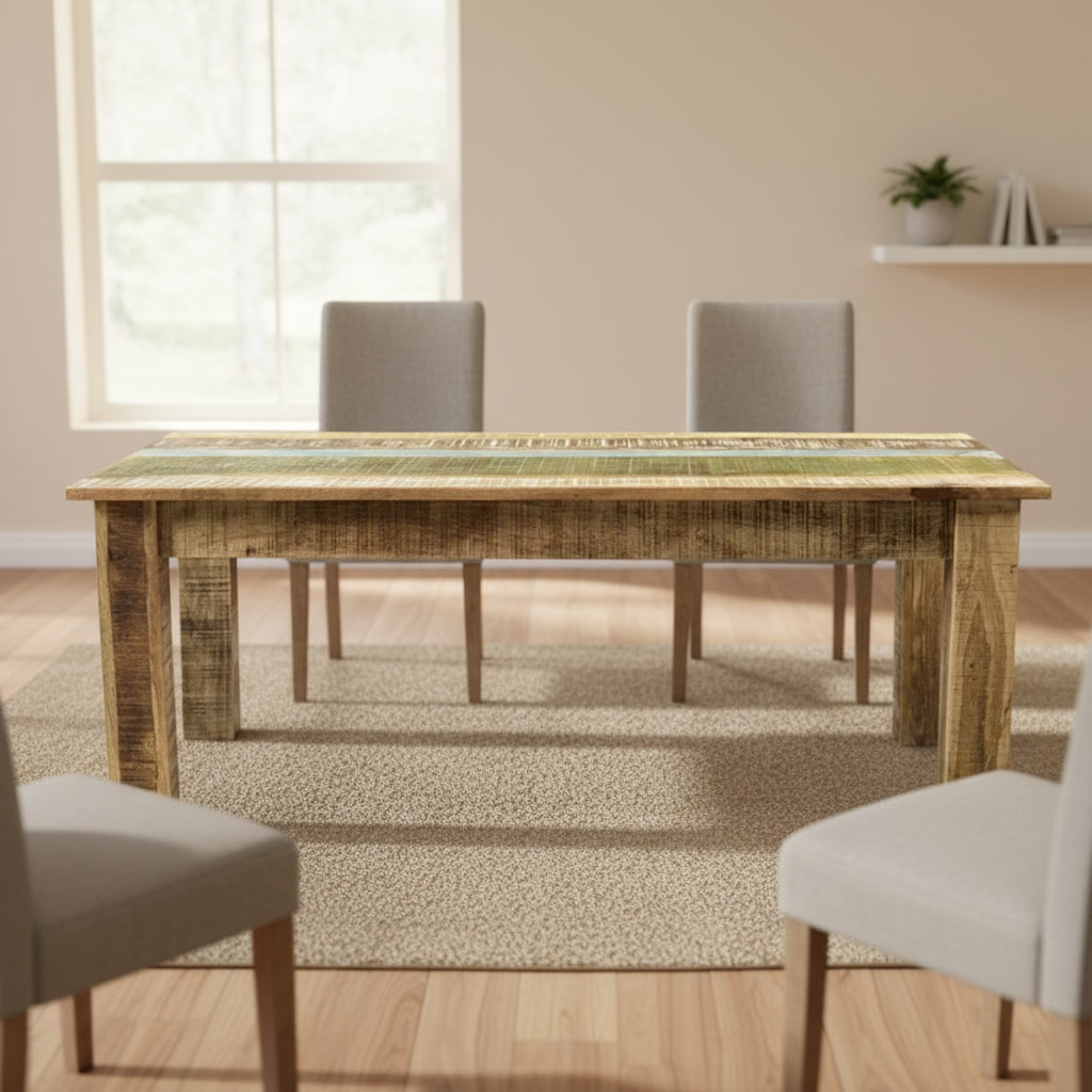 Mesa de centro de madera maciza de mango - 46 x 25.5 x 18