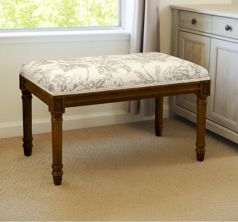Taupe Penoy Bench with Wood Stain Finish