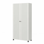Avenue Greene Baldwin Fluted 36 in. Wide 2 Door Storage Cabinet, White