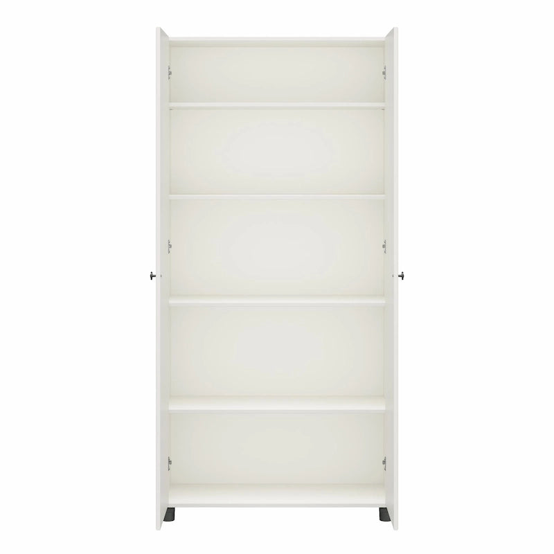 Avenue Greene Baldwin Fluted 36 in. Wide 2 Door Storage Cabinet, White