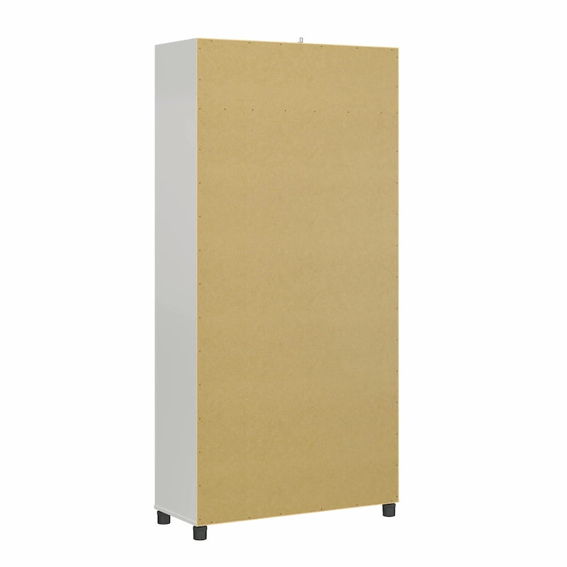 Avenue Greene Baldwin Fluted 36 in. Wide 2 Door Storage Cabinet, White