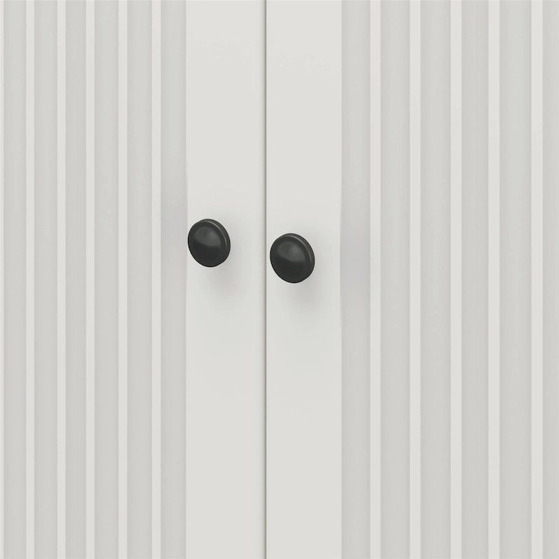 Avenue Greene Baldwin Fluted 36 in. Wide 2 Door Storage Cabinet, White