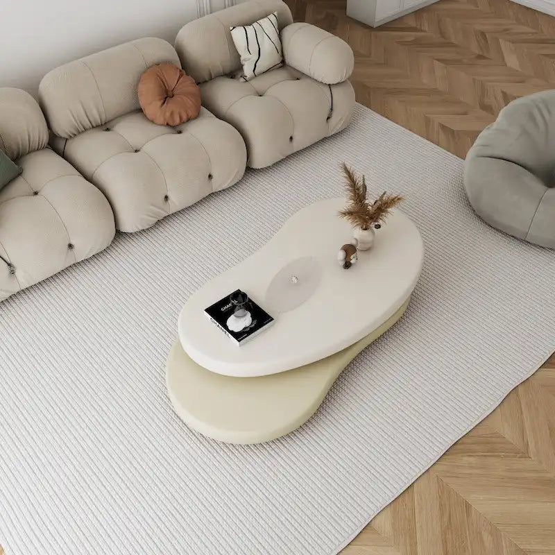 Mesa de centro giratoria moderna con base de acrílico
