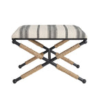 Taburete decorativo con patas metálicas en X