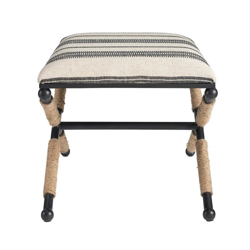 Taburete decorativo con patas metálicas en X