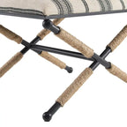 Taburete decorativo con patas metálicas en X
