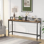 Table console extra longue de 70,9 po, table étroite pour entrée derrière le canapé