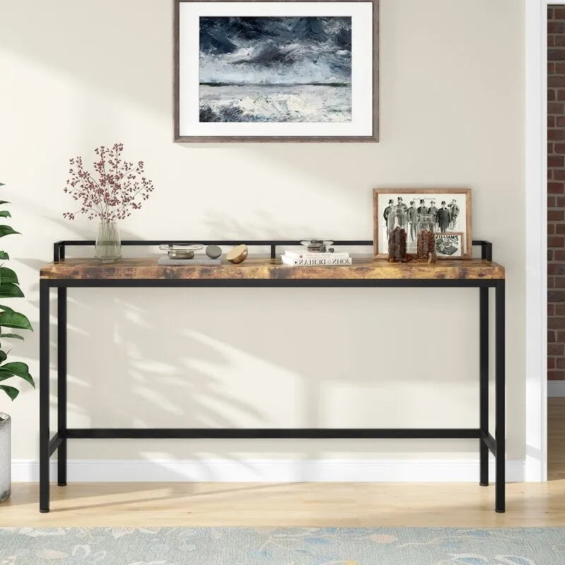 Table console extra longue de 70,9 po, table étroite pour entrée derrière le canapé