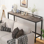 Table console extra longue de 70,9 po, table étroite pour entrée derrière le canapé