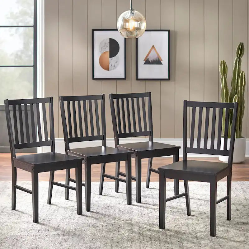 Chaises de salle à manger en bois massif à lattes Simple Living (lot de 4)