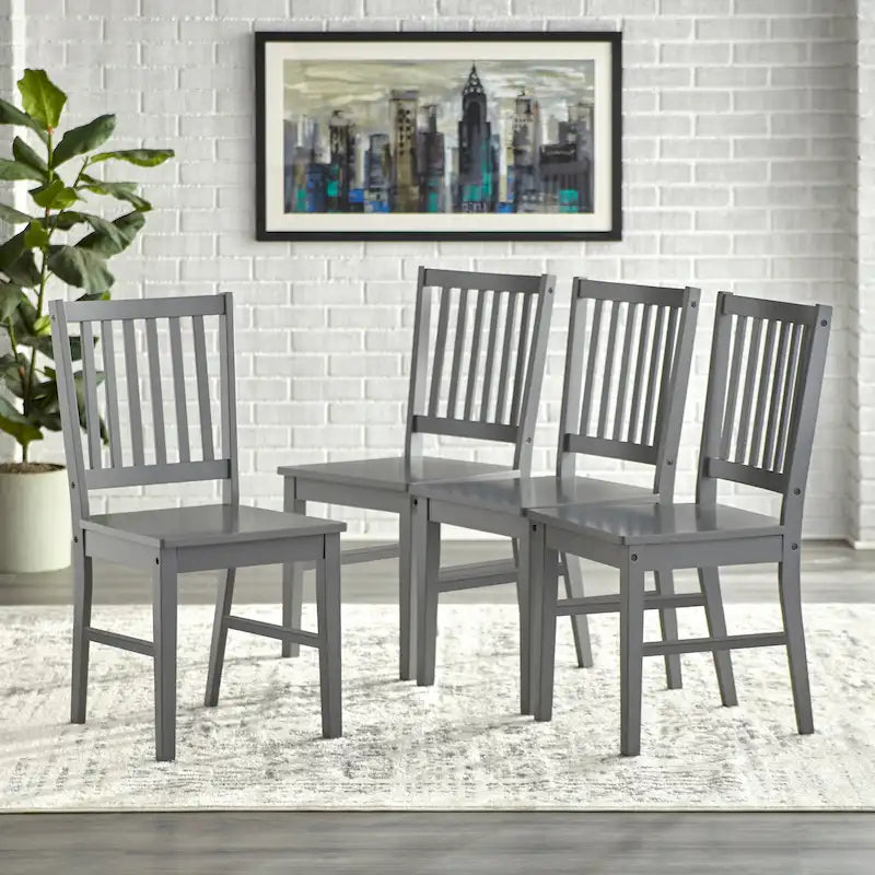 Chaises de salle à manger en bois massif à lattes Simple Living (lot de 4)