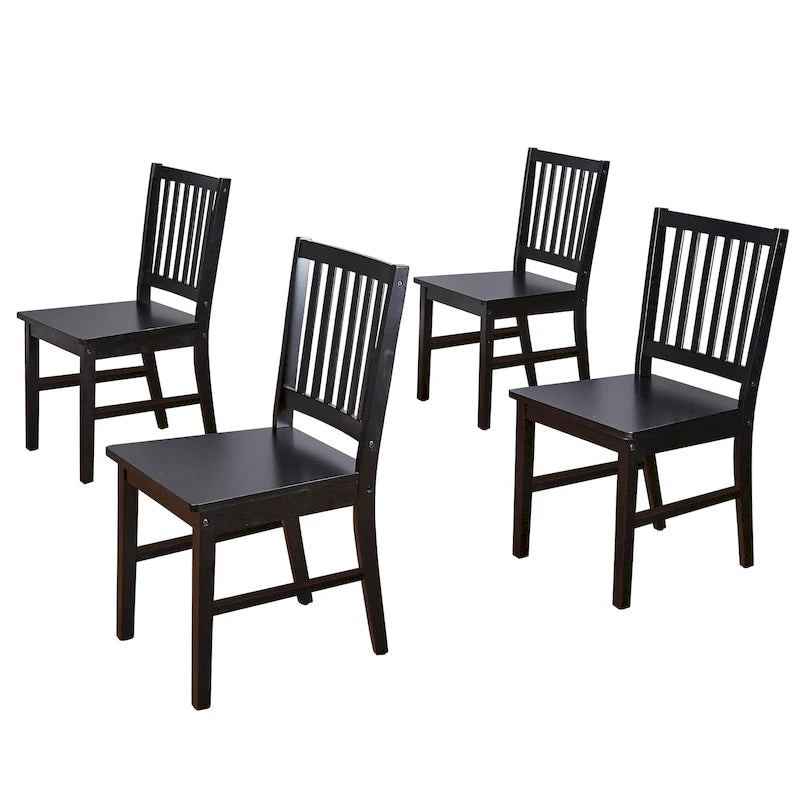 Chaises de salle à manger en bois massif à lattes Simple Living (lot de 4)