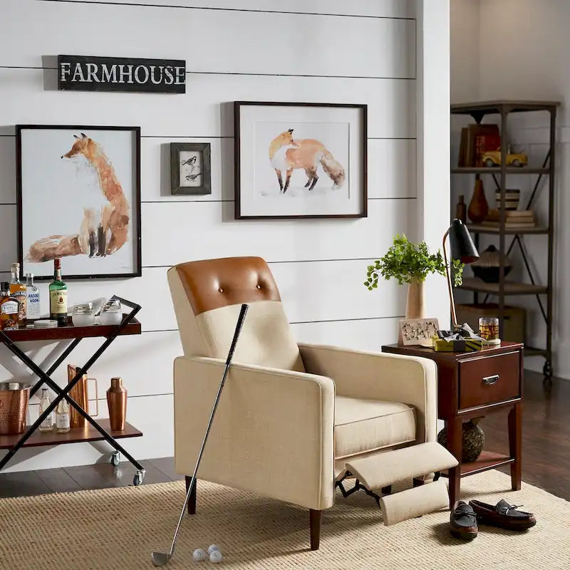 Leo Two-tone Push-back Recliner Chair by iNSPIRE Q Classic