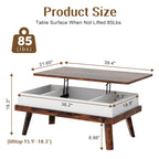 Futzca Wood Coffee Table with Hidden Compartment