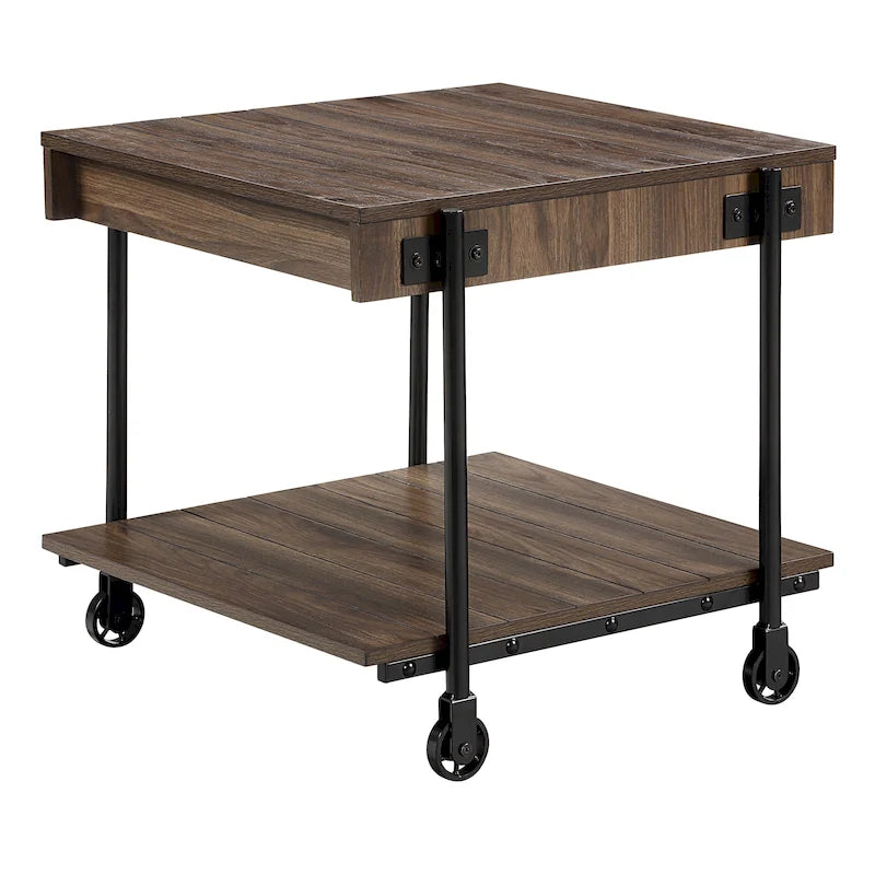 Hyssop Farmhouse 24-inch Steel 1-Shelf End Table by Furniture of America