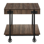Hyssop Farmhouse 24-inch Steel 1-Shelf End Table by Furniture of America