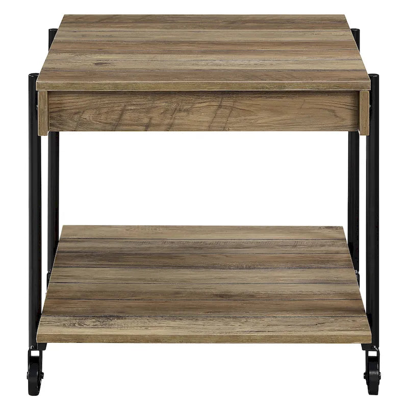 Hyssop Farmhouse 24-inch Steel 1-Shelf End Table by Furniture of America