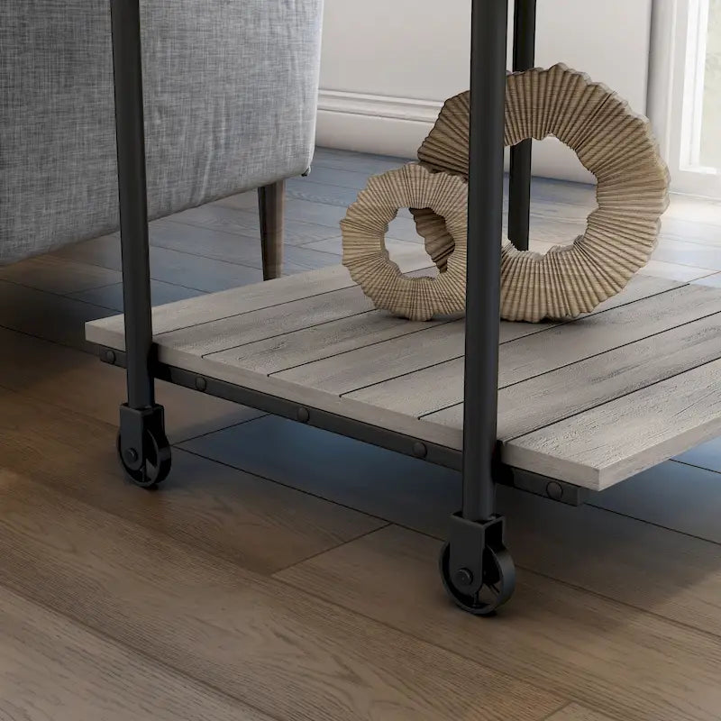 Hyssop Farmhouse 24-inch Steel 1-Shelf End Table by Furniture of America