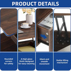 Table basse moderne Moasis avec rangement, LED haute brillance pour salon