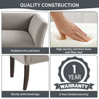 Madison Park Welburn 49.5 Upholstered Bench with Back & Wood Legs