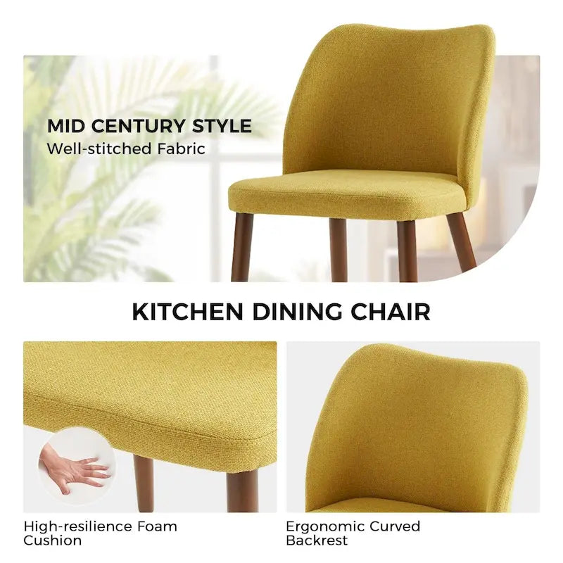 Melisa Upholstered Solid Wood Dining Chair Set of 2 by HULALA HOME