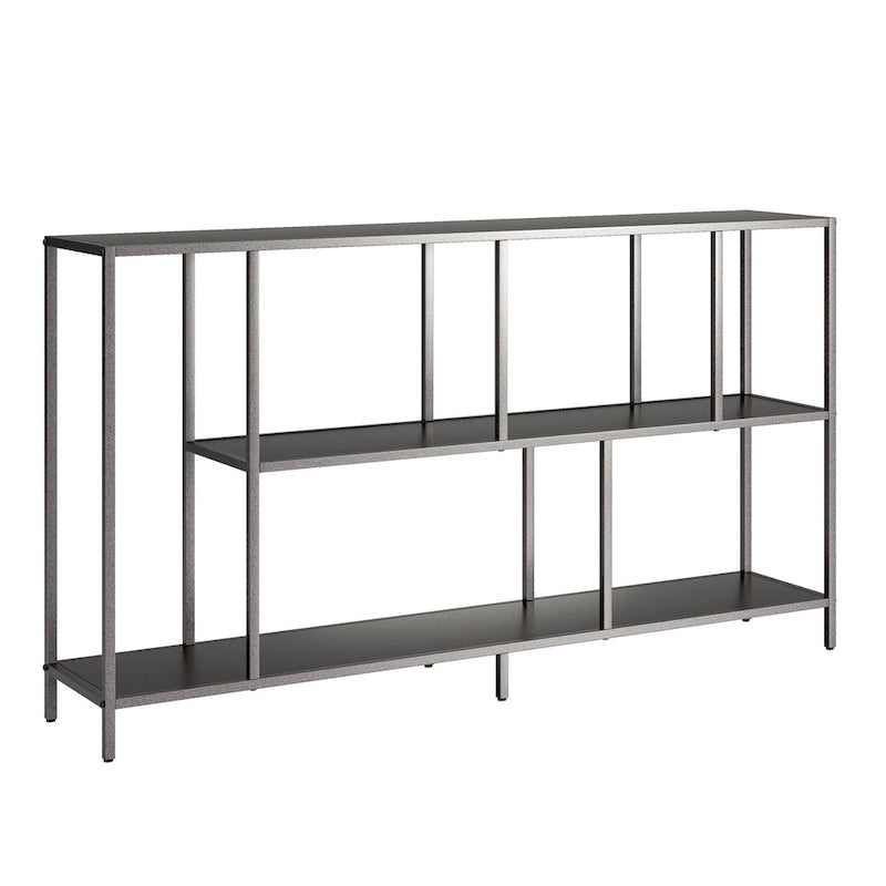 Mesa Consola con Estantes y Estructura Metálica