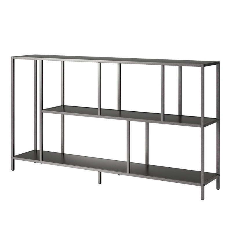 Mesa Consola con Estantes y Estructura Metálica
