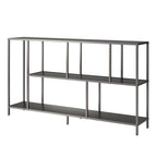 Mesa Consola con Estantes y Estructura Metálica