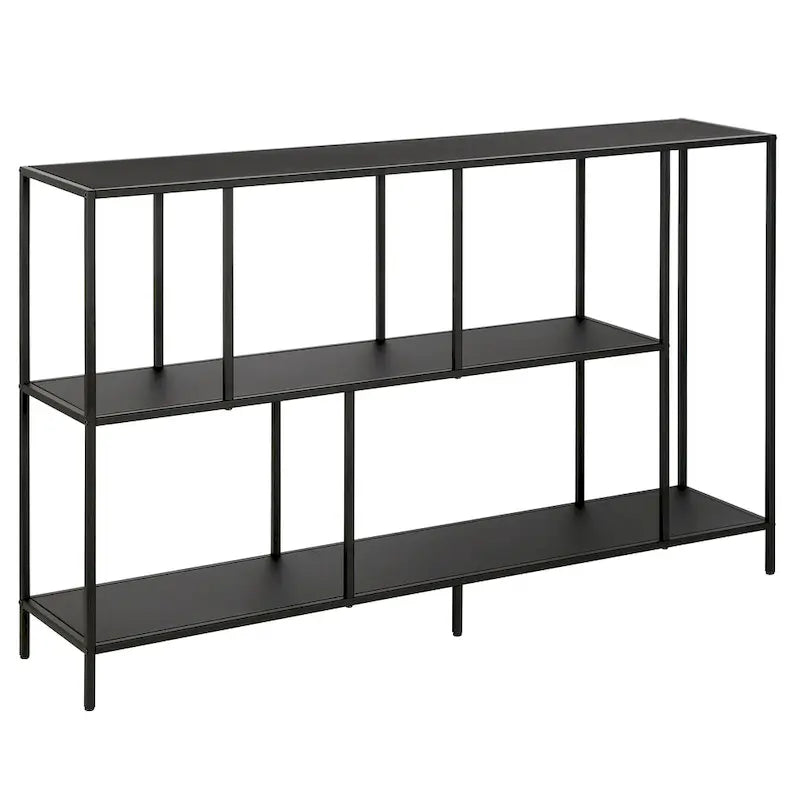 Mesa Consola con Estantes y Estructura Metálica
