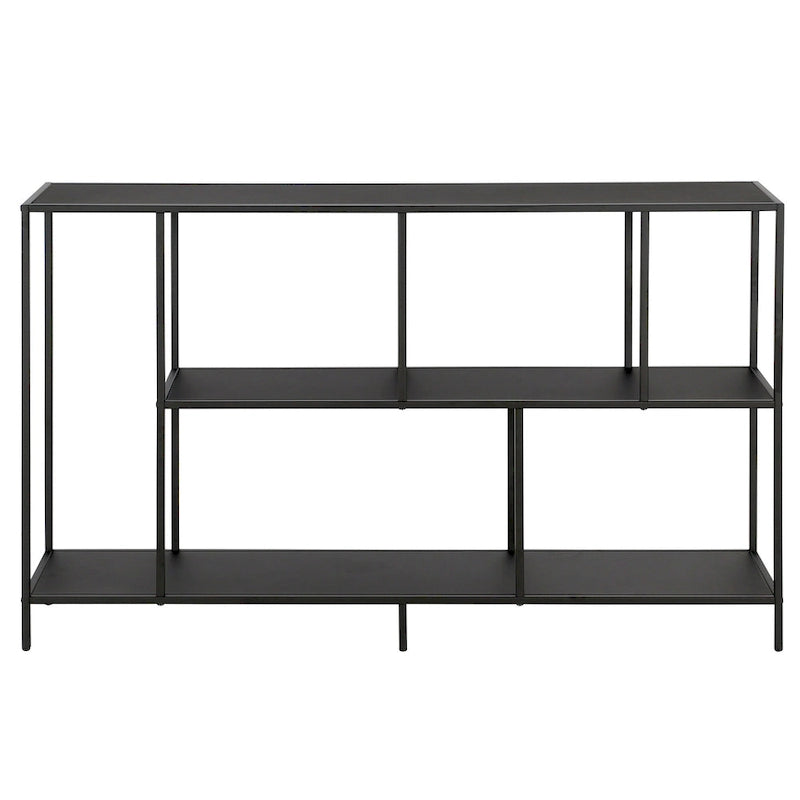 Mesa Consola con Estantes y Estructura Metálica