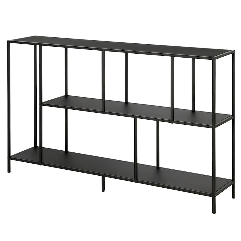 Mesa Consola con Estantes y Estructura Metálica