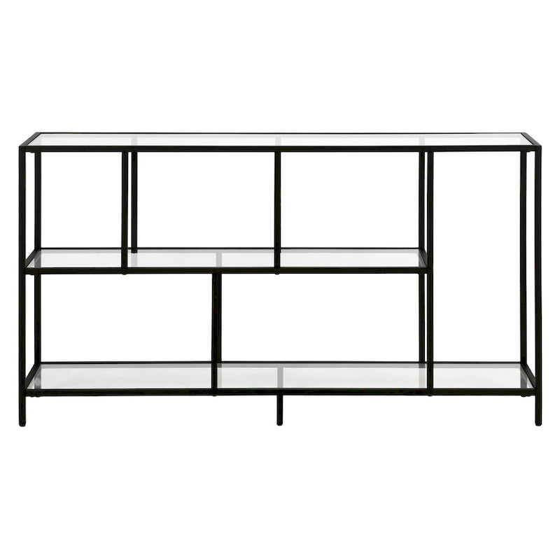 Mesa Consola con Estantes y Estructura Metálica