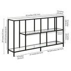 Mesa Consola con Estantes y Estructura Metálica