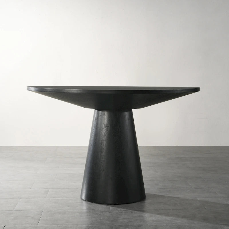 Roundhill Furniture Rocco Contemporary Dining Set, Round Pedestal Table with 4 Chairs
