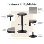 Tabouret de bar pivotant sans dossier Juno Gaslift, lot de 2