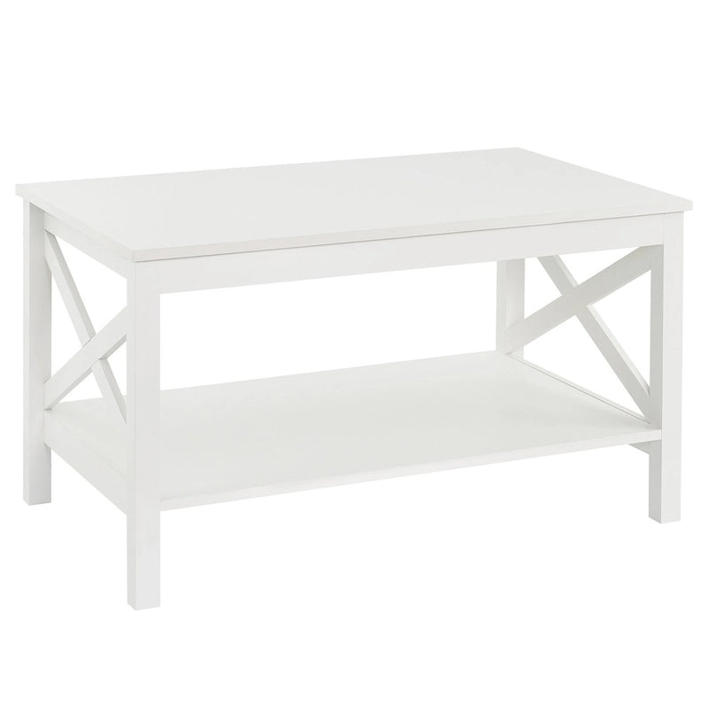 Table basse à deux niveaux The Gray Barn Xanadu Hill X-frame avec étagère