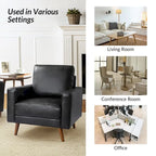 Fauteuil Elizabeth en cuir véritable du milieu du siècle par HULALA HOME
