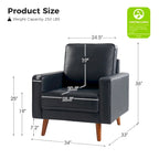 Fauteuil Elizabeth en cuir véritable du milieu du siècle par HULALA HOME
